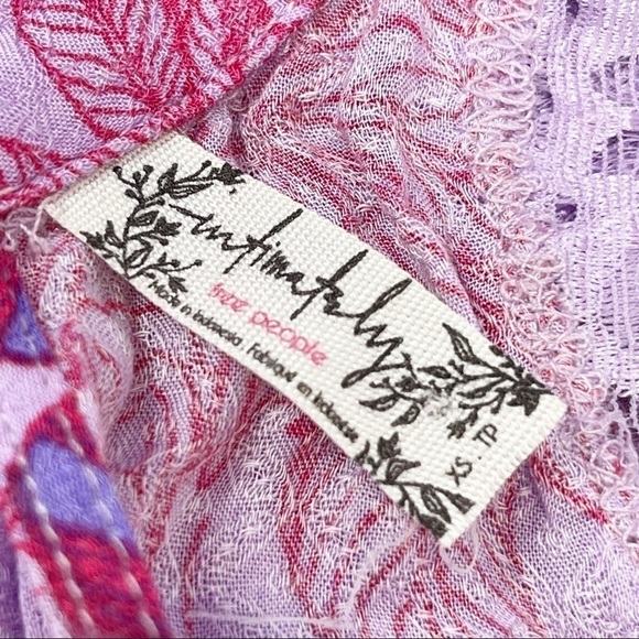 FREE PEOPLE Women’s Purple Floral SHE MOVES Chemise Dress High Neck Size XS - Picture 7 of 9